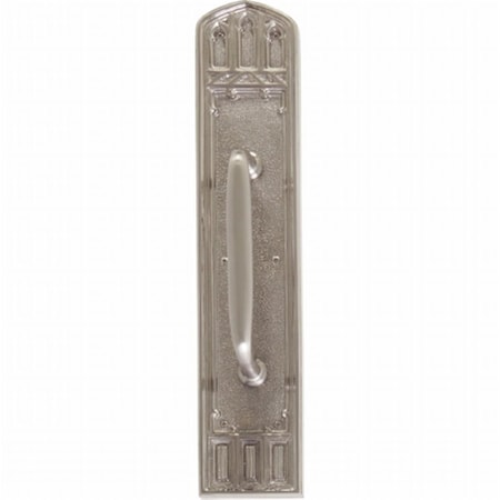 Oxford Pull Plate With Colonial Revival Pull, Satin Nickel Finish - 3.38 X 18 In.